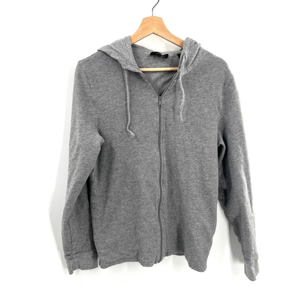 Vince Gray Zip-Up Lightweight Hoodie